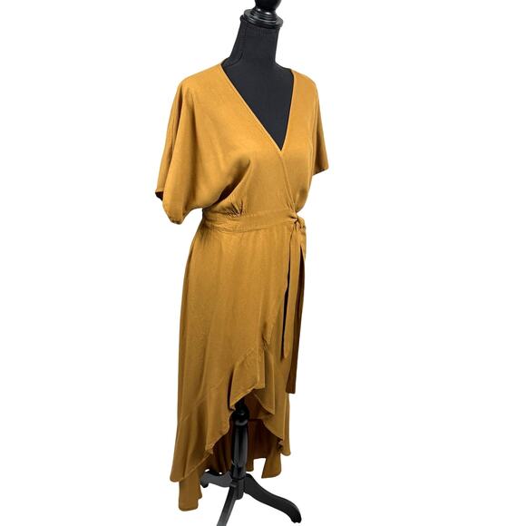 YFB V-Neck Lilly Wrap Maxi Dress Bronze Dolman Young Fabulous & Broke Revolve M - Picture 2 of 16